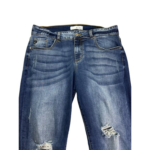 KanCan Destructed Cuffed Skinny Jeans Size 14 Distressed Destroyed Holes - Picture 2 of 8